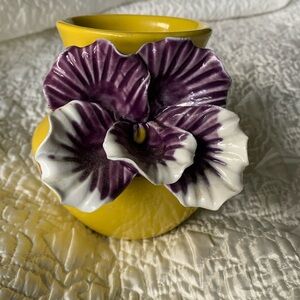 Anthropologie Pansy ceramic vase EUC